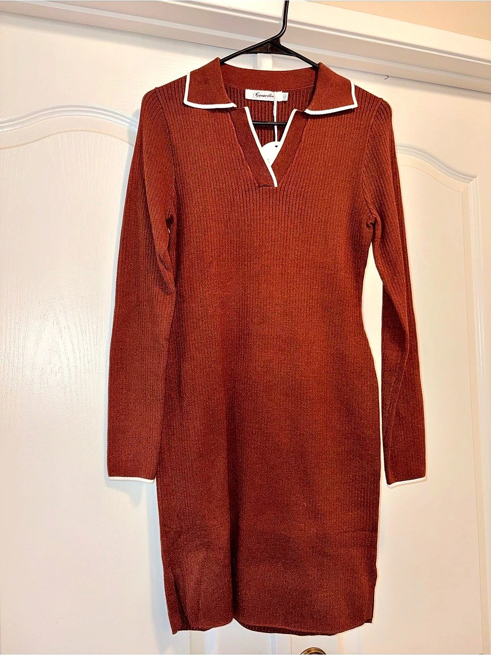Caracilia Brown Knit Mini Dress NWT